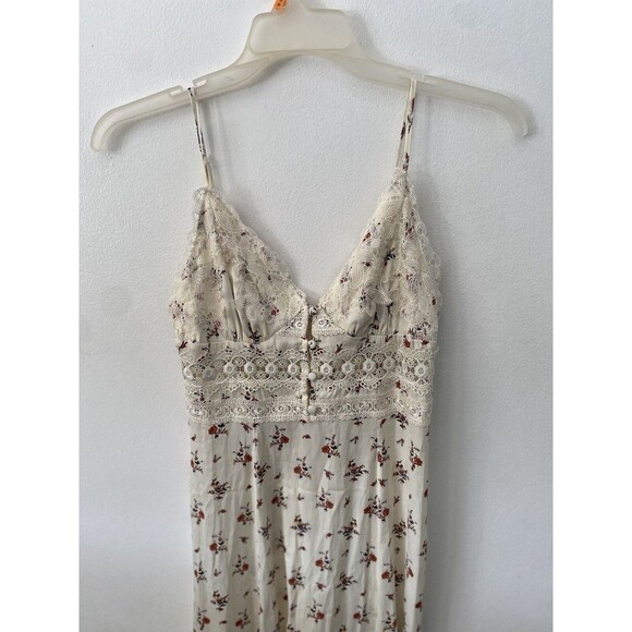 INTIMATELY FREE PEOPLE OUT & ABOUT MAXI SLIP DRESS IVORY FLORAL SIZE Small $128 - Picture 5 of 10